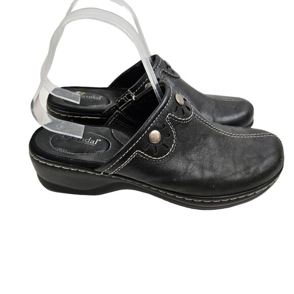 Bjorndal Shoes Womens 9 Seneca Black Leather Slip On Clog Casual Comfort - Picture 3 of 8
